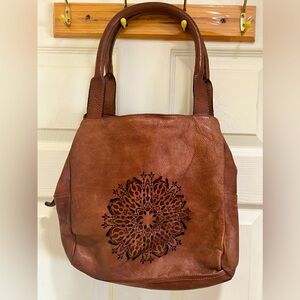 Leather Mandala Shoulder Bag
